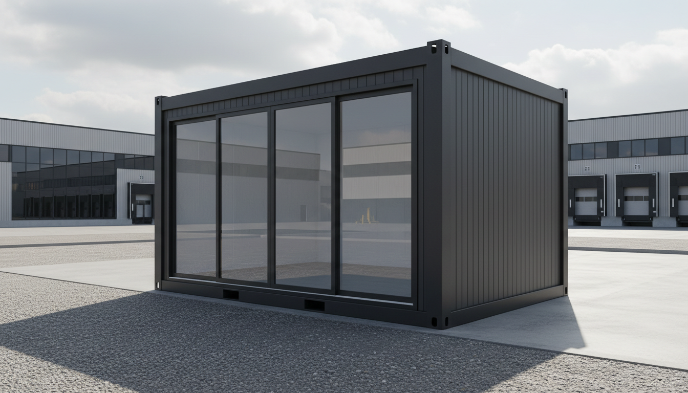 EX-WORK Bürocontainer Außenansicht anthrazit