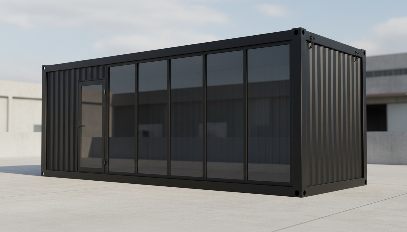 EX-WORK Bürocontainer Außenansicht schwarz