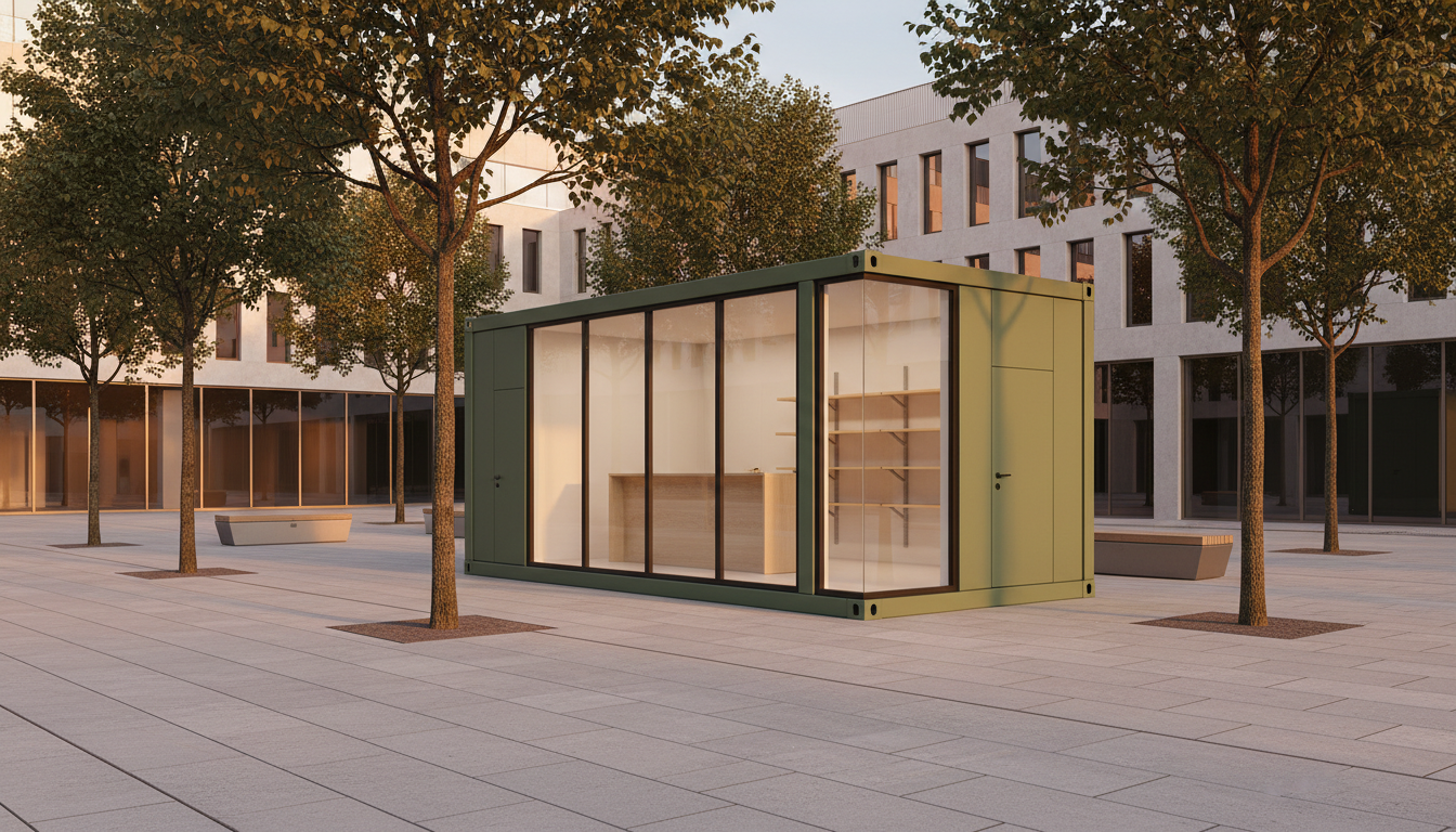 EX-RETAIL Container auf einem urbanen Platz