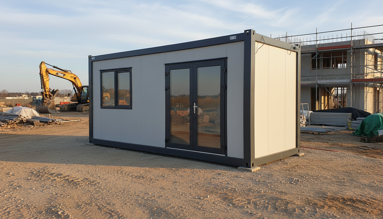 EX-WORK Bürocontainer auf einer Baustelle